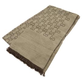Gucci-Gucci GG Stole Shawl Scarf-Brown,Beige