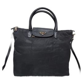 PRADA Tote in Nylon Saffiano Nero Nero