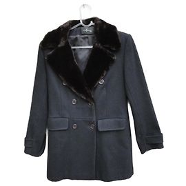 Autre Marque Yumi Mazao Coat Black Wool and Cashmere Black