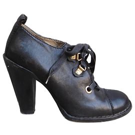 Derbies de tacón Dolce & Gabbana de cuero marrón oscuro Marrón oscuro
