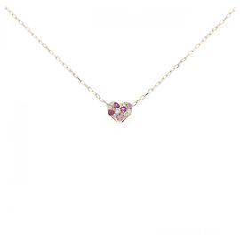 Autre Marque Au750 Saphir-Diamant-Halskette Pink