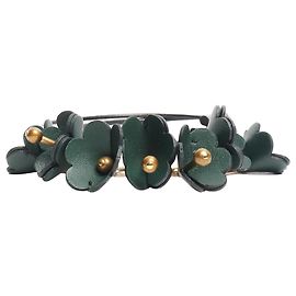 Marni Colar de flores de couro verde Verde
