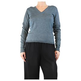 Etro Pull en maille fine en acier - taille UK 12 Gris