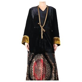 Etro Black velour jacket - size UK 14 Black