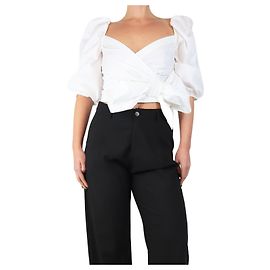 Red Valentino Top corto blanco - talla UK 12 Blanco