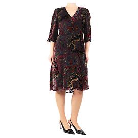 Etro Robe midi en velours paisley multicolore - taille UK 12 Multicolore