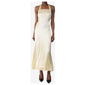 Autre Marque Cremefarbenes Maxikleid mit Halterneck - Größe UK 6 Roh