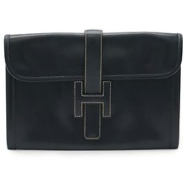 Hermès Hermes Jige PM Second Clutch Bag Navy blue