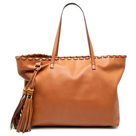 Bolsa tote trançada Peggy em couro marrom Gucci Marrom