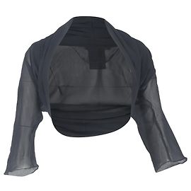 Max Mara Open Cropped Shrug in Black Silk Black
