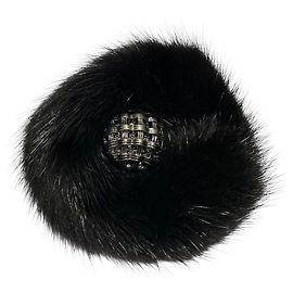 Autre Marque Rene Fur Brosche Schwarz