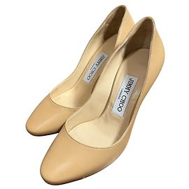 ESME 85 Leder-Pumps von Jimmy Choo Beige