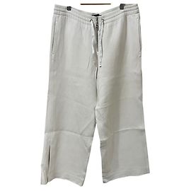 Louis Vuitton Seidenmischung Cropped Weite Hose Beige Roh