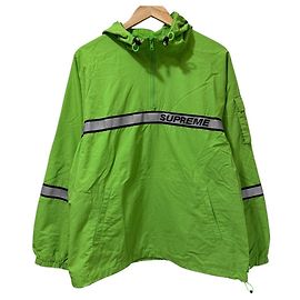 Anorak à capuche avec bande Supreme Vert