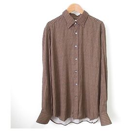 Autre Marque Camicia a Maniche Lunghe Bagutta ENEA Marrone