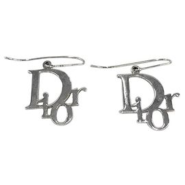 Orecchini a cerchio in argento con logo Christian Dior Argento