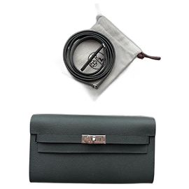Pochette Hermès Kelly Classic To Go Cuir Vert Mangrove Vert foncé