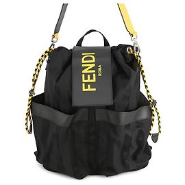 Fendi Pequin Backpack Black Yellow