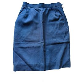 Yves Saint Laurent Rive Gauche gerade Rock aus Wolle schwarz Schwarz