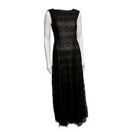 Vera Wang Schwarzes Spitzenkleid mit Schleppe Schwarz
