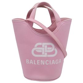 Borsa a secchiello Wave XS Balenciaga in tela rosa Rosa
