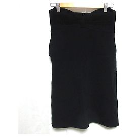Jupe mi-longue taille haute à motif ruban RED VALENTINO Noir