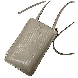Autre Marque VIOLAd'ORO Lizard Embossed Smartphone Shoulder Bag Other Cream