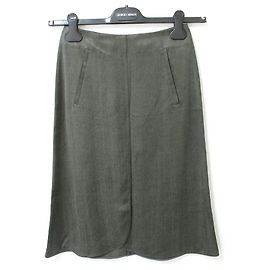 Giorgio Armani Midi-Rock Grün Khaki