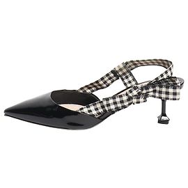 Miu Miu Schwarze und weiße spitze Kitten-Heels - Größe EU 39 Schwarz