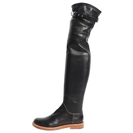 Ermanno Scervino Bottes noires perforées jusqu'au genou - taille EU 39 Noir