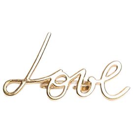 Lanvin Gold 'Love' double ring Golden