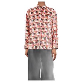 Max Mara Camicia di seta stampata rosa - taglia UK 2 Rosa