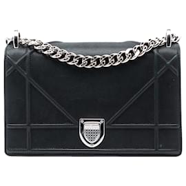 Dior-Dior Black Small Lambskin Diorama Flap-Black