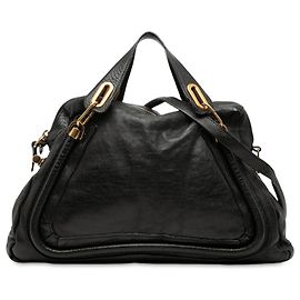 Bolsa Paraty grande em couro texturizado preto Chloé Preto