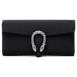Clutch Dionysus in satin nero Gucci Nero
