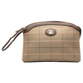 Burberry Braune Vintage-Check Canvas Clutch Braun Hellbraun