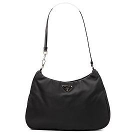 Bolsa de Ombro Cleo em Tessuto Preto Prada Preto