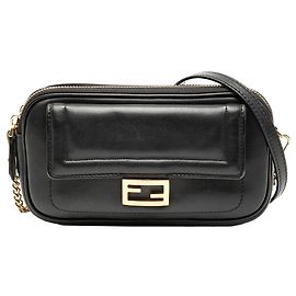 Fendi Baguette Easy 2 in Pelle Nera a Tracolla Nero