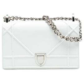Dior-Dior White Small Grained Calfskin Diorama Flap-White
