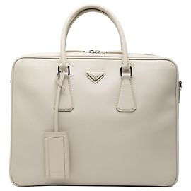 Bolso de negocios Prada en Saffiano blanco Blanco Crudo