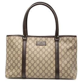 Gucci Brown Medium GG Supreme Joy Tote Brown Beige