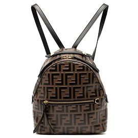 Fendi Zucca Rucksack 8BZ038 Braun Schwarz