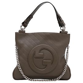 Gucci Blondie NM Tote Diagonal Quilted Leather Small Brown