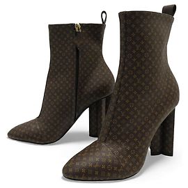 NUEVAS BOTAS ANKLE LOUIS VUITTON SILHOUETTE TAMAÑO 37 MONOGRAMA MINI BOTAS Castaño
