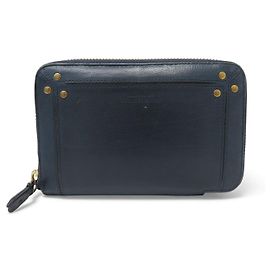JEROME DREYFUSS JULIEN BLUE LEATHER WALLET Navy blue