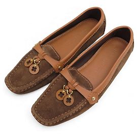 NUEVAS MOCASINES LOUIS VUITTON 35.5 EN SEDA MARRÓN Castaño