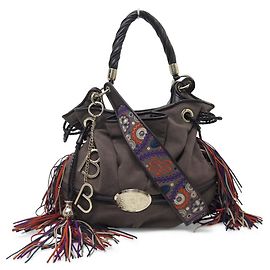 SAC A MAIN LANCEL BRIGITTE BARDOT BB FRANGES A05686 DAIM BANDOULIERE BAG Marron