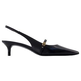 Pompes à boucle Double T - Tory Burch - Cuir - Noir Noir
