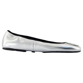 Minnie Travel Ballerinas - Tory Burch - Leather - Silver Silvery Metallic