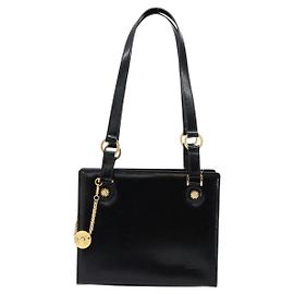 Versace Vintage Shoulder Bag Leather Black